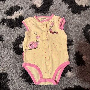 Unique Vintage Pink and Yellow Kids Bodysuit